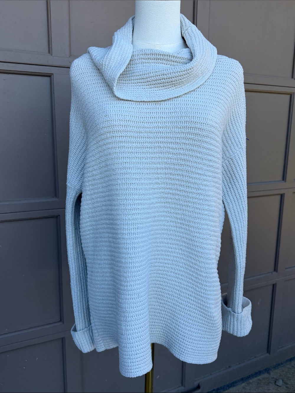 Pilcro Relaxed Cowl Neck Sweater - Cream